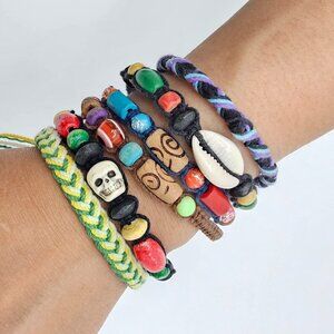 Handmade Rope Bracelets from Mexico (set 6) Multicolor